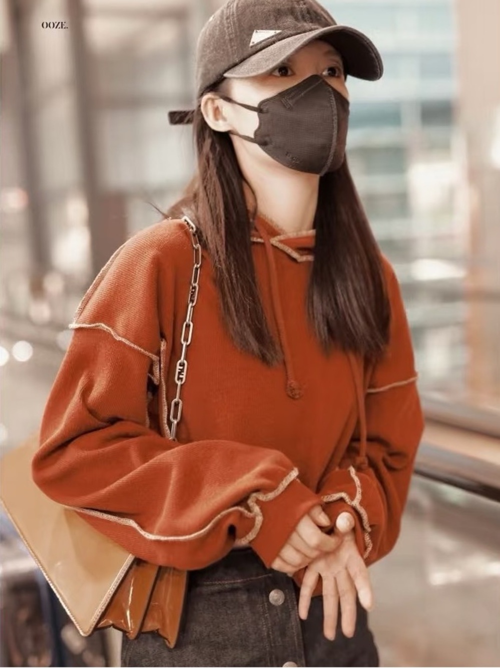 Baserange Omato Cropped Hoodie Burned Punica S $239